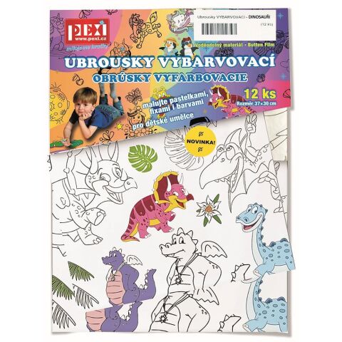 Pexi Vybarvovací ubrousky - Dinosauři